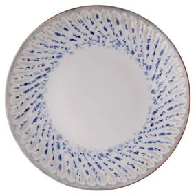 Set de veselă, 24 piese, porțelan, albastru/bej