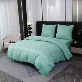 Lenjerie de pat hoteliera din microfibra JASMINE menta - dunga 2 cm Dimensiune lenjerie de pat: 2 buc 70 x 80 cm | 160 x 200 cm