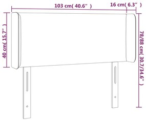 Tablie de pat cu aripioare roz 103x16x78 88 cm catifea 1, Roz, 103 x 16 x 78 88 cm