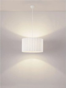 Lustra suspendata cu abajur din in alb Nos