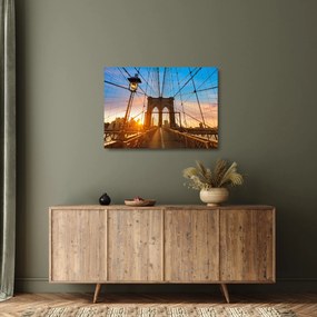 Tablou pe sticlă - Podul Brooklyn, Manhattan, New York (70x50 cm)