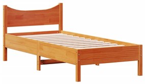 844740 vidaXL Cadru de pat, maro ceruit, 90x200 cm, lemn masiv de pin