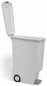 Coș pedală îngust 40 l, plastic alb, alb