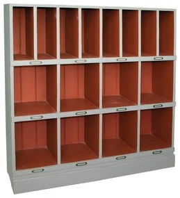 Biblioteca, gri, din lemn masiv de pin, cu aspect clasic, small double, Chicago