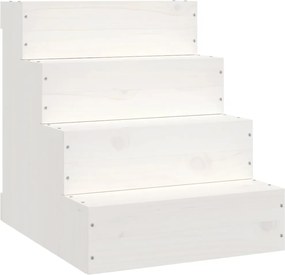 vidaXL Scară animale de companie, alb, 40x49x47 cm, lemn masiv pin