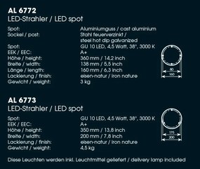Proiector iluminat exterior din aluminiu turnat, otel galvanizat la cald, AL 6773