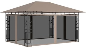 Pavilion cu plasa anti-tantari, gri taupe, 4x3x2,73 m, 180 g m   Gri taupe, 4 x 3 x 2.73 m