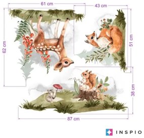 INSPIO Vulpe, căprioară, veveriță - autocolante pentru perete