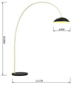 Lampadar LED dimabil Wofi 3001-104 ROSCOFF LED/21W/230V negru/auriu