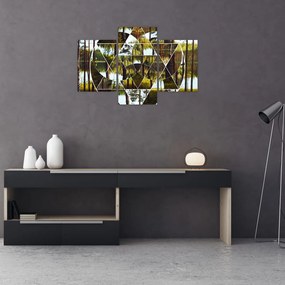 Tablou - Colaj geometric pe fundalul pădurilor nordice (90x60 cm)