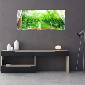 Tablou - Privire la grădina tropicală (120x50 cm)