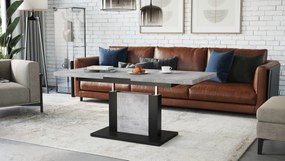 Mazzoni ORION Beton Millennium/Negru Mat - MĂSUȚĂ DE CAFEA EXTENSIBILĂ MODERNĂ