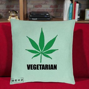 Perna Decorativa Vegetarian cu Frunza, 40x40 cm, Verde Menta, Husa Detasabila, Perna Inclusa, BEKZ®