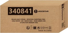 Aigostar - Decorațiune solară de Crăciun cu LED LED/0,59W/3,7V 100 cm IP65 alb rece