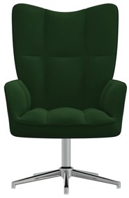 328119 vidaXL Scaun de relaxare, verde închis, catifea