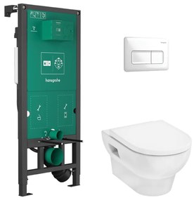 Set vas WC suspendat Hansgrohe GladeLake S cu rezervor incastrat capac WC si clapeta