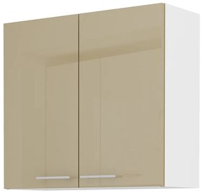 Dulap superior de bucătărie Lavera 80 G 72 2F (alb + capuccino lucios). 1032378