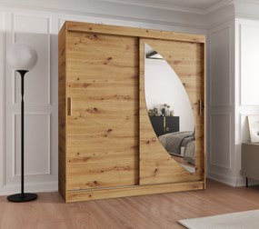 Dulap de haine 180 cm Milain (Stejar artisan). 1126004