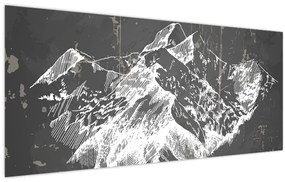 Tablou - Ilustrație de munți (120x50 cm)