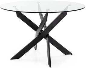 Masă de dining rotundă cu blat din sticlă 120x120 cm Ruth – Marckeric