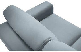 Canapea albastru-deschis extensibilă, cu spațiu de depozitare cu tapițerie din catifea 235 cm Kyoto – Cosmopolitan Design