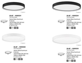 Plafoniera LED dimabila design circular OLAF neagra 45cm