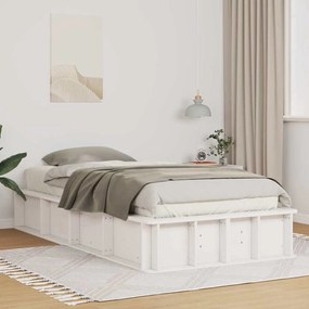vidaXL Cadru de pat cu depozitare Alb 80 x 200 cm lemn