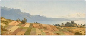 Tablou - Alexandre Calame, Swiss Landscape, reproducere (120x50 cm)