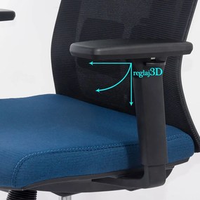 Scaun ergonomic SYYT 9501 albastru, brațe 3D și multiblock