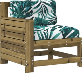 vidaXL Canapea grădină cotieră cu perne, lemn de pin tratat