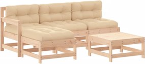 vidaXL Set mobilier de grădină cu perne, 5 piese, lemn masiv