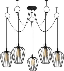 Lustră de 5 becuri Opviq lights, negru