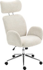 HOMCOM Scaun birou ergonomic, fotoliu de birou pivotant, înălțime reglabilă, tetieră reglabilă, funcție înclinare, gri | Aosom Romania