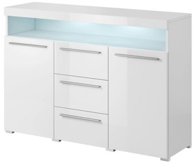 Comodă. Indiko Typ 26 (alb + alb lucios) (cu iluminat). 1108202