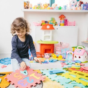 Covoraș educativ puzzle EVA, litere și cifre, 86 piese, 3,6m