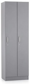 Dulap din lemn Visio LUX - 2 compartimente, 60 x 42 x 190 cm, gri