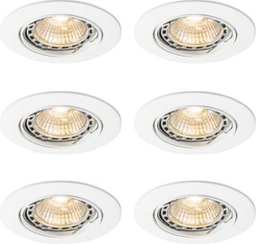 Set de 6 spoturi încastrate moderne albe, înclinabile GU10 50mm - Edu