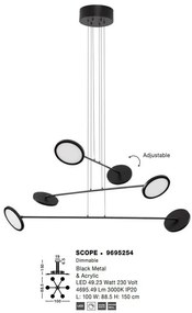 Lustra moderna dimabila cu 6 spoturi LED directionabile SCOPE