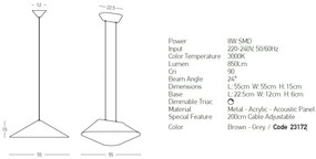 Lustra LED suspendata moderna ACOUSTIC maro