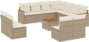 vidaXL Set canapele de grădină cu perne, 12 piese, bej, poliratan