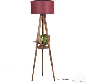 Lampadar cu masuta metal-,nuc-rosu, Homs, 153 cm,40010