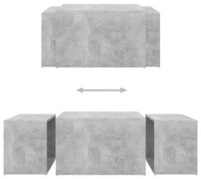 Set masute de cafea suprapuse, 3 piese, gri beton, 60x60x38 cm 1, Gri beton