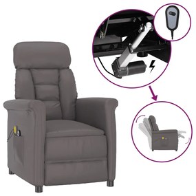 3098351 vidaXL Fotoliu de masaj electric, gri, piele ecologică