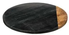 Platou Rotatic Wood Marble Negru
