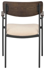 Scaune de dining crem/maro închis 2 buc. Maymont – Rowico