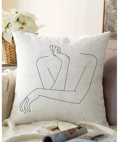 Față de pernă din amestec de bumbac Minimalist Cushion Covers Pose, 55 x 55 cm