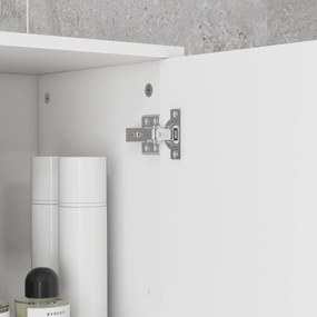 kleankin Dulap pentru baie, Comodă pentru baie, cu Rafturi și Sertar, Reglabil, Alb | Aosom Romania