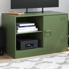 841699 vidaXL Comodă TV, verde măsliniu, 67x39x44 cm, oțel