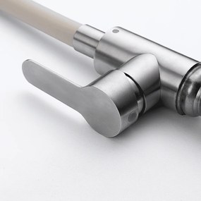 Baterie bucătărie cu pipă flexibilă - 266 oțel inoxidabil Satinat P14A