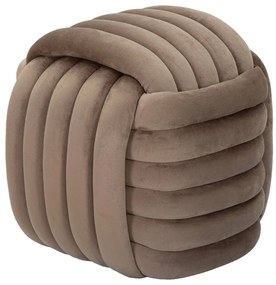 Taburet gri/maro cu tapițerie din catifea Softy – Mauro Ferretti